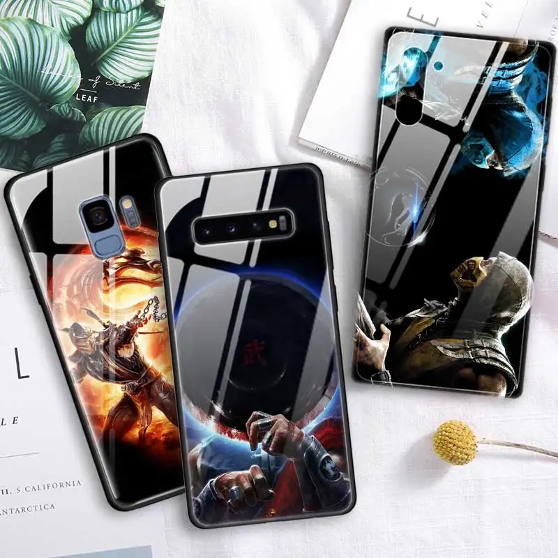 Mmoral Kombat чехол из закаленного стекла для samsung Galaxy S10 S10e S9 S8 Note9 Note 10 Plus 5G A50 A30 силиконовый край Funda Capa