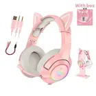 Наушники Onikuma K9 с кошачьими ушками для девочек, игровая гарнитура с микрофоном, 7,1 окружающий звук для PS4 XBox One Games PS5 casque