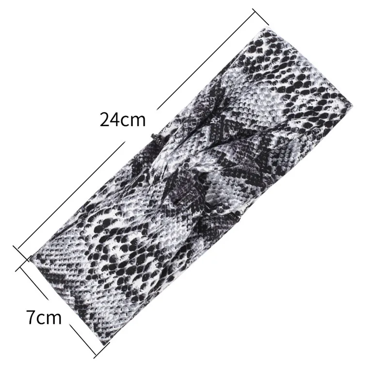 

Snake Print Headband Women Twist Hairbands Cross Turban Headwrap Bandanas Stretch Bandage Head Bands Headdress Hair Accessories