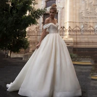 sodigne 2022 new wedding dresses for women robe de mariee beads belt wedding gowns off the shoulder beach bridal dress