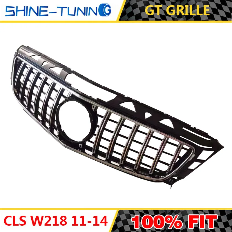 silver with chrome B Подходит для нового CLS класса W218 GT R GTR решетка 2012-15 W218 решетка без эмблемы - Цвет: silver with chrome B