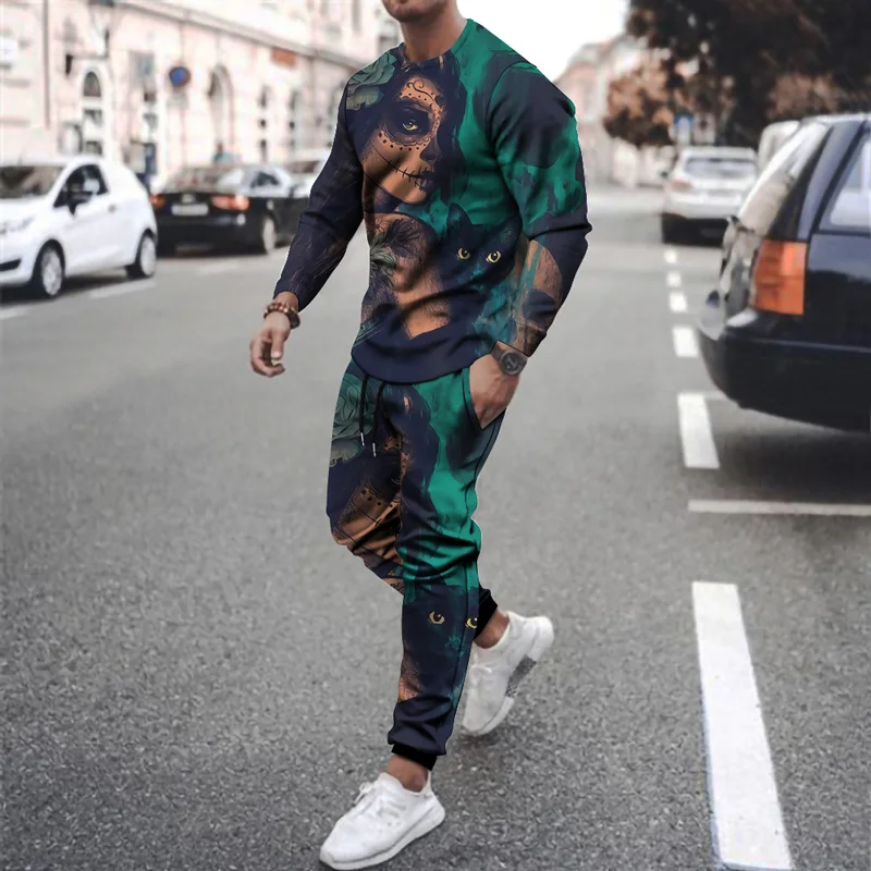 

2022 Men's Clothing Sets Chandals Man Tracksuit Fashion Oversized T-Shirt Suit Casual 3D Printed Sweatshirt Sportswear Jogging