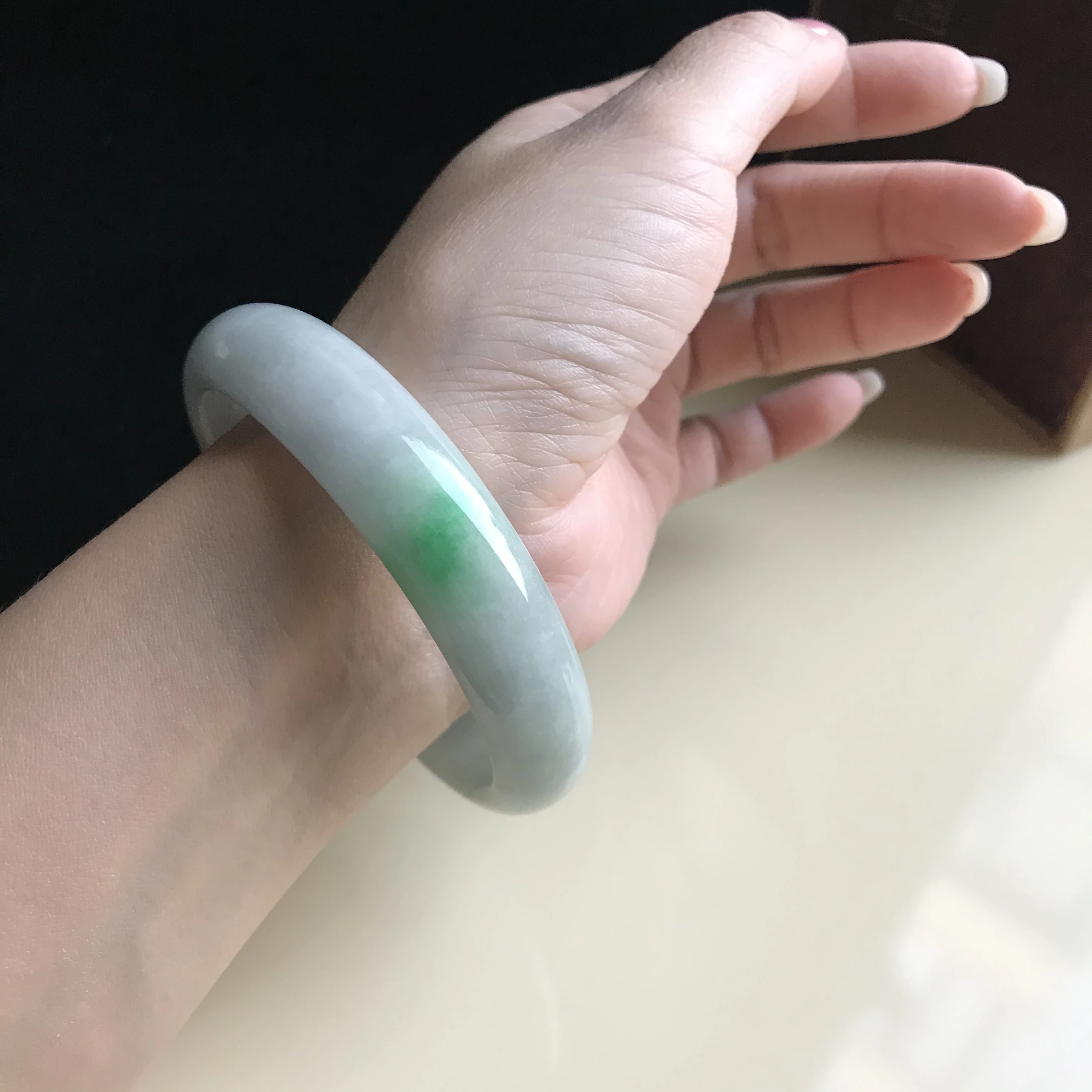 

Burma 100%Genuine High-end Jadeite Bracelet Jewelry Jade Bangles For Women 62mm (With Certificate)