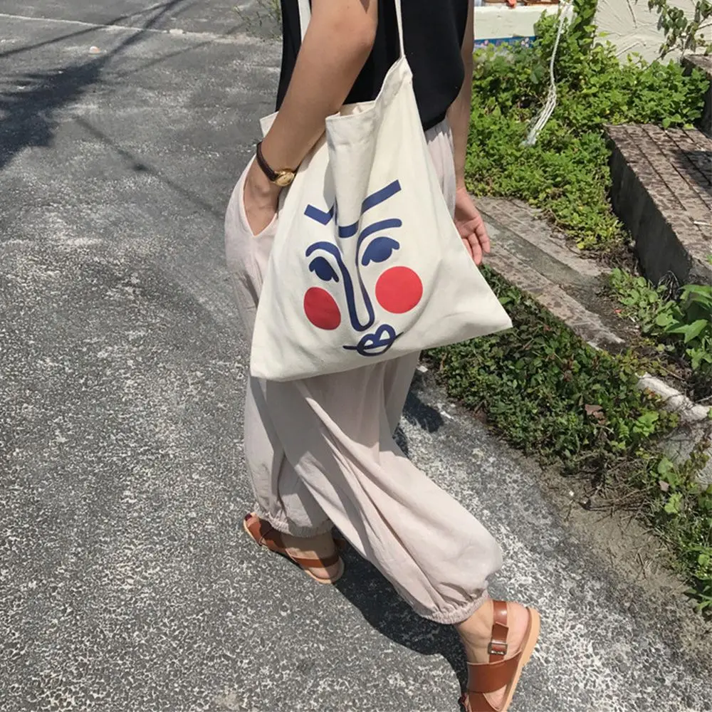 1 шт. милые Румяна Дизайн Женские холщовые сумки повседневные через плечо для