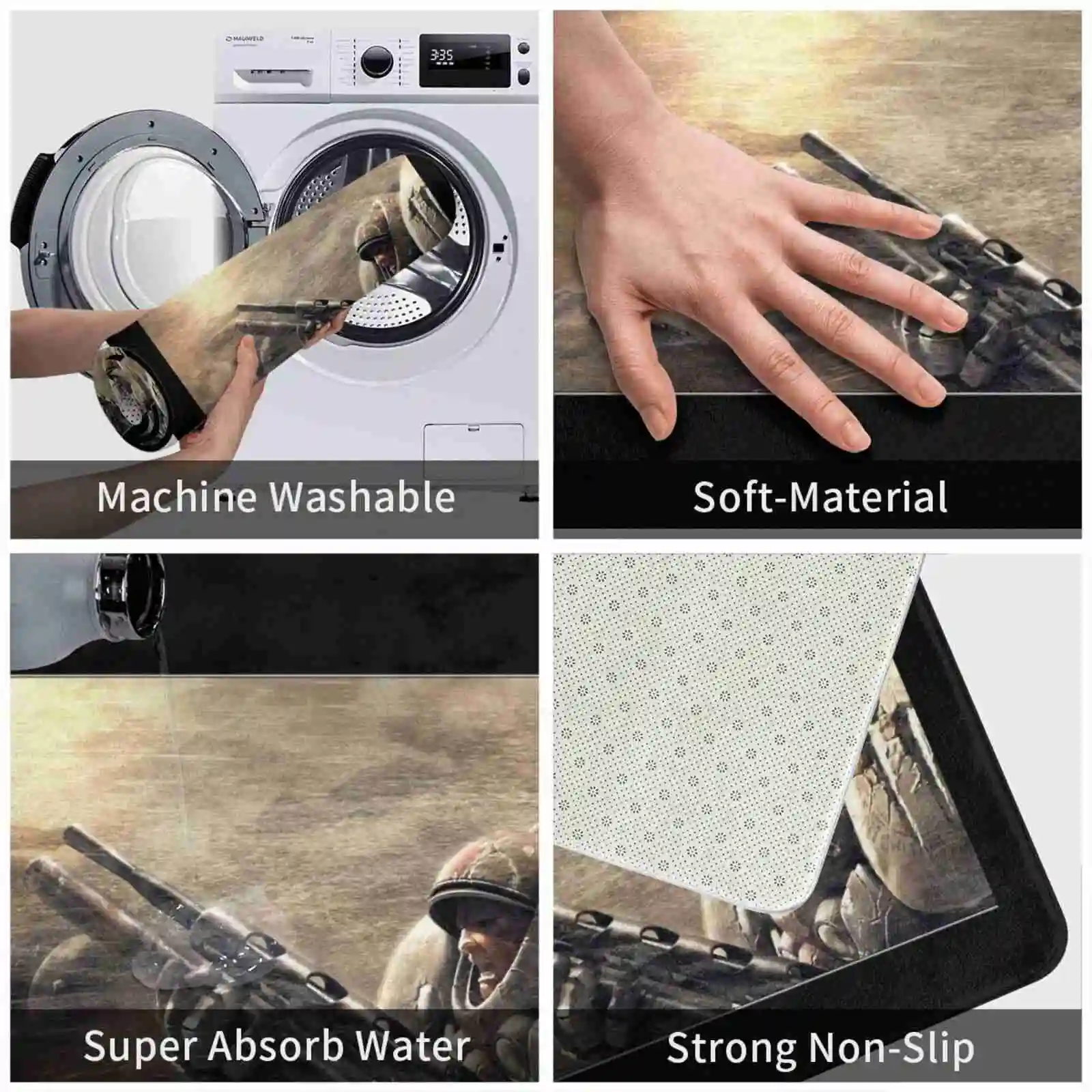 Домашний ковер 2 морских 3 размера для комнаты завтраки комиксы игры фразы чашка