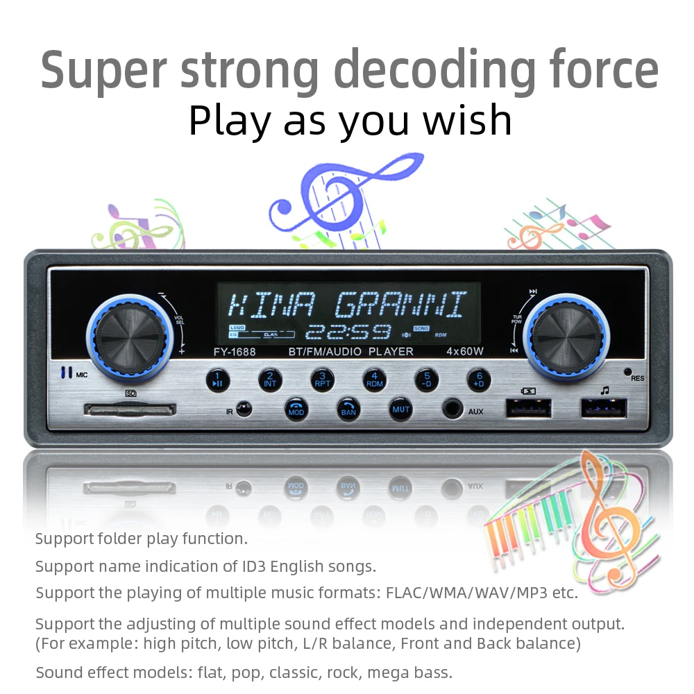 Автомобильный Радио Coche Aux автомобильный радиоприемник с Bluetooth стерео аудио MP3 USB