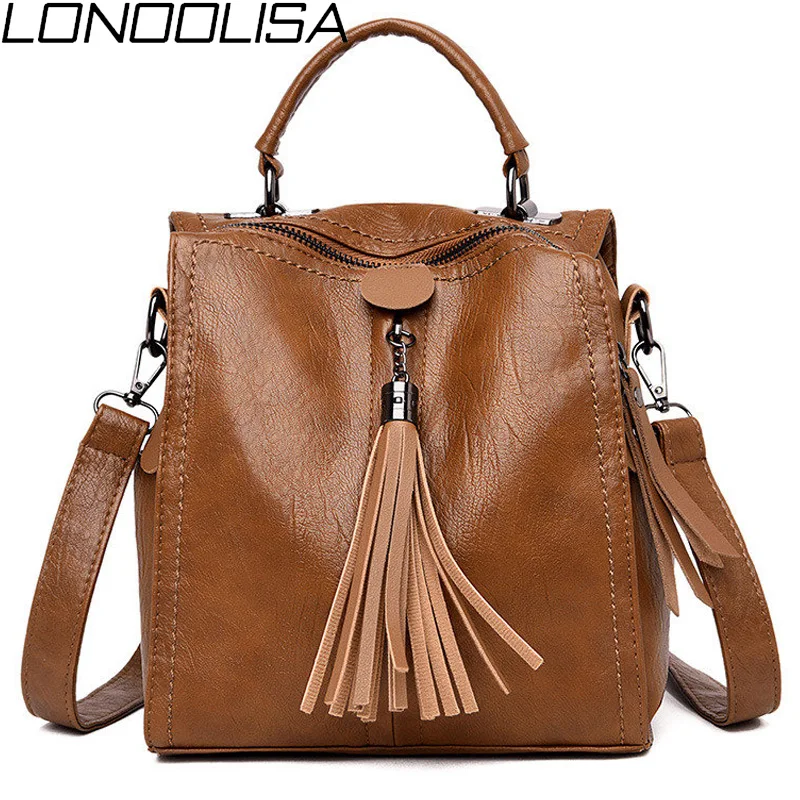 LONOOLISA, новинка, кожаные женские рюкзаки, высокое качество, Sac A Dos, женский рюкзак, роскошный дизайн, повседневный рюкзак для девушек