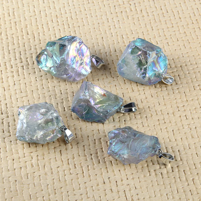 Подвеска из натурального камня полихроматический кристалл Геометрическая