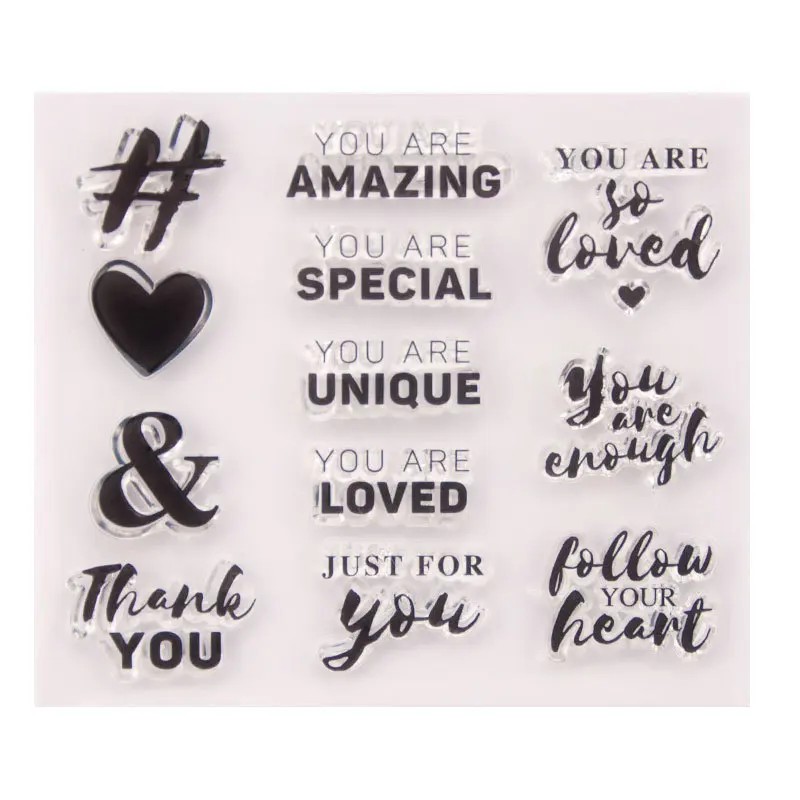 Символ текст и сердца корабль прозрачный силиконовый штамп Детский Набор для