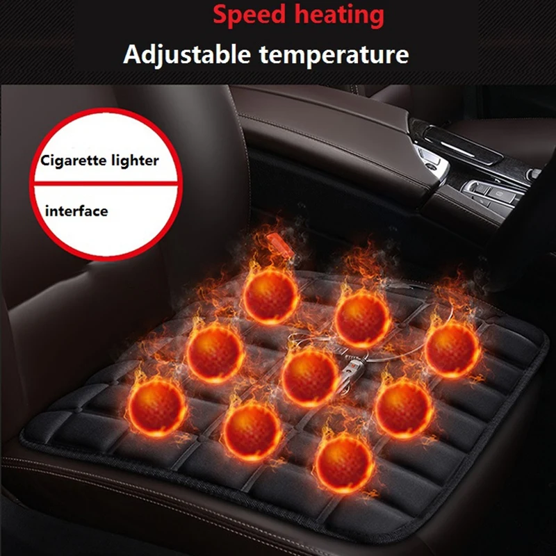 

3PCS 12V Car Seat Cover Winter Warm Auto Front and Rear Row Seat Cushion Pad Car Heating Seat Cushion Winter Car Heater