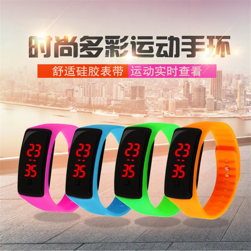 

Часы с силиконовым ремешком, светодиодный Электронные наручные часы, многофункциональные электронные наручные часы, подарки для детей, час...