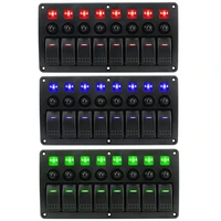 1224v rocker switch panel circuit breakers with fuse 8 gang led switch panel car vehicle truck rv suvs marine waterproof
