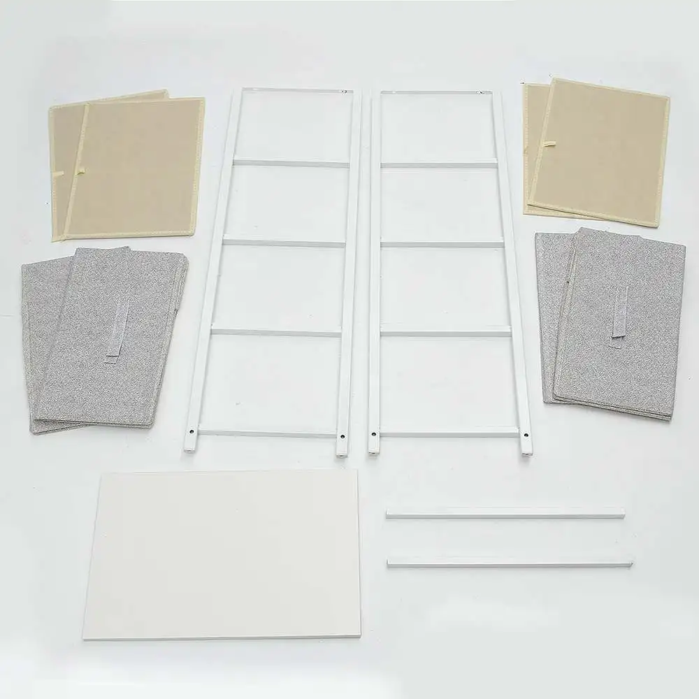 

5 Layer 4 Drawer Assembly Stainless Steel Storage Cabinet Non-woven Fabric Storage Rack Clothes Toy Organizer Bedroom Home Decor
