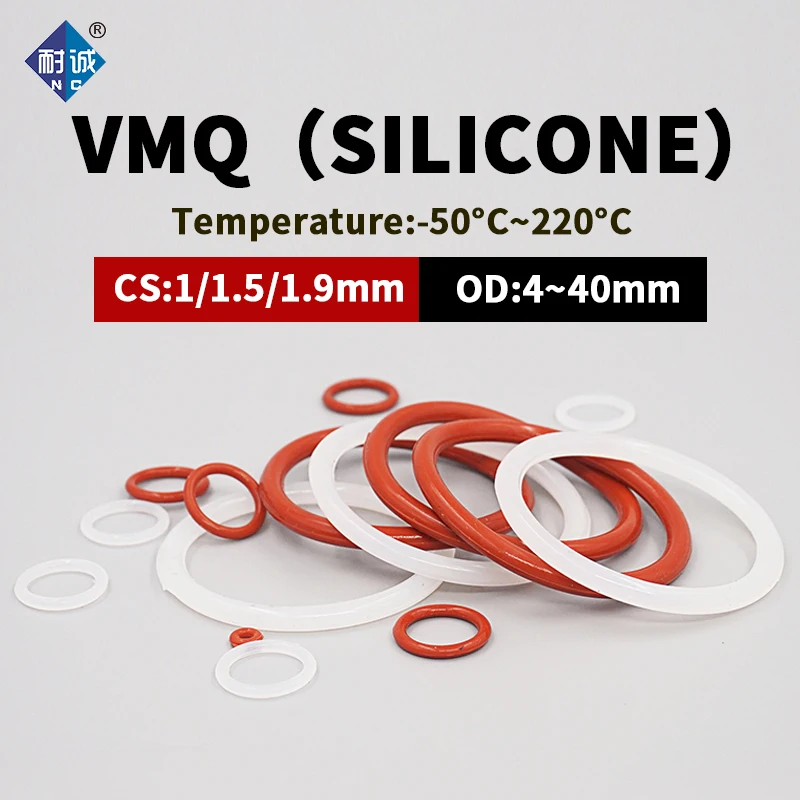 

Silicone rubber O-ring sealing gasket ring gasket thickness CS1/1.5/1.9 air-tight waterproof soft elastic rubber