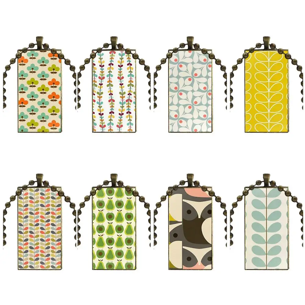 Лучший Уникальный кулон Orla Kiely из стекла ожерелье ручной работы полукулон