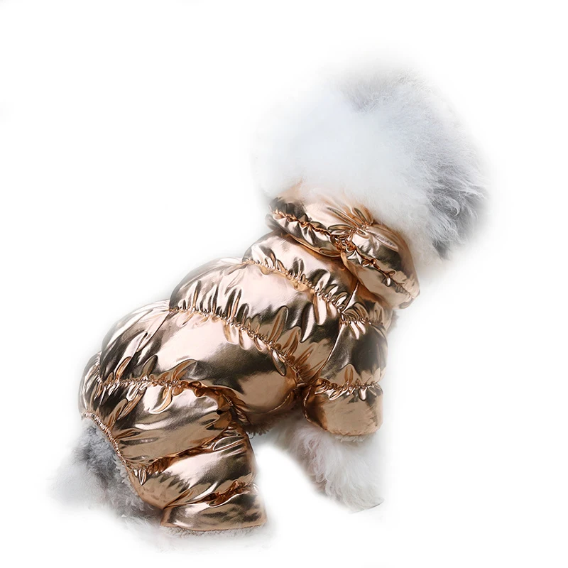 Теплая зимняя одежда для собак ветронепроницаемый пуховик с воротником