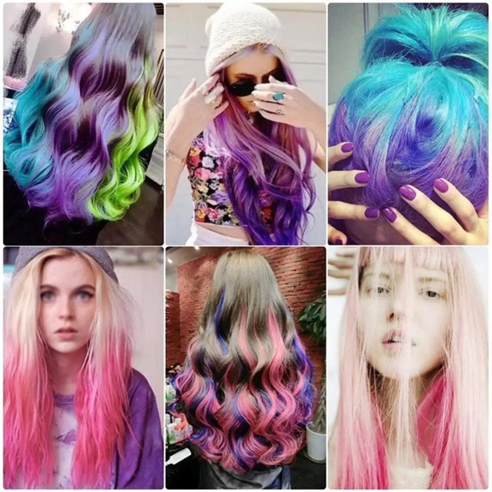 

10 Colors Hair Chalk Comb Non-toxic Hair Chalk Comb Temporary Hair DYE Color Soft Pastels Salon Disposable DIY Hair-Dying Hot