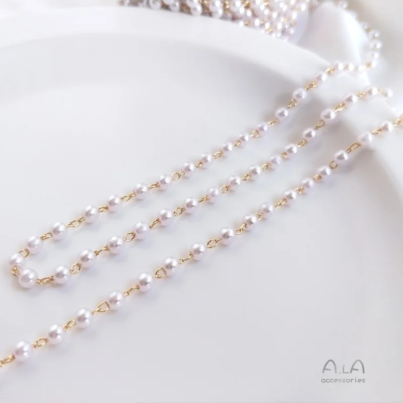 1 Meter/Set из 14 каратного золота с никогда не увядает кулон искусственного жемчуга на