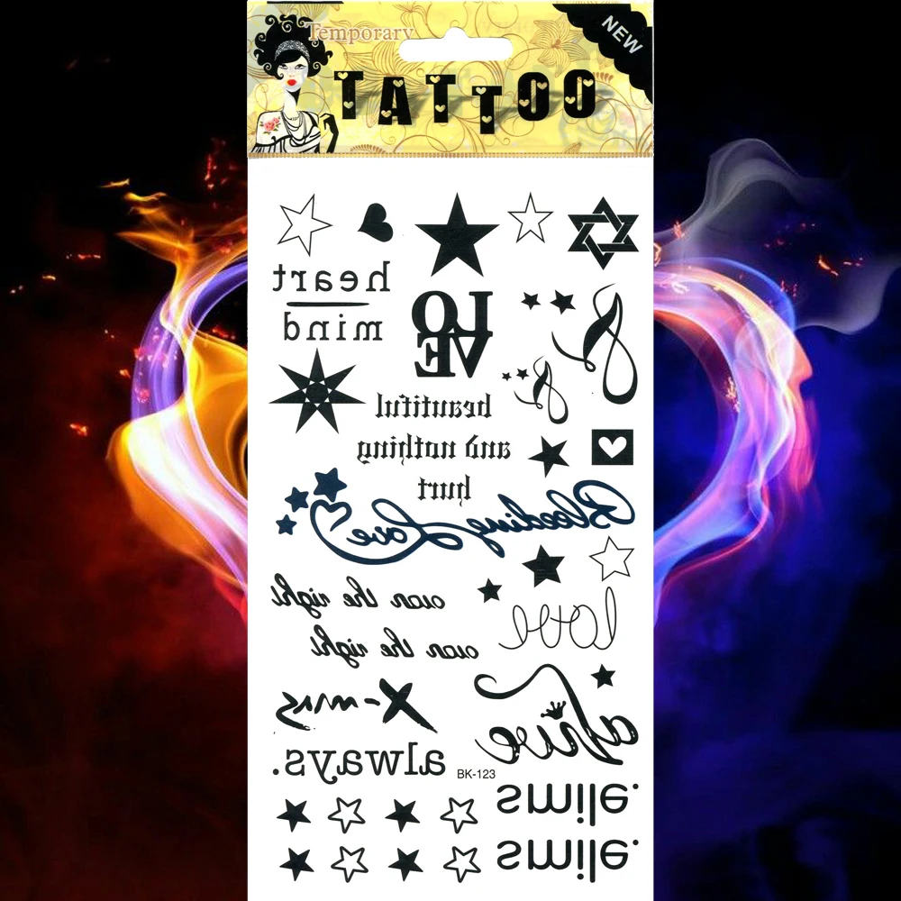 Почерк любовь водонепроницаемый стикер татуировки Временные тело искусство