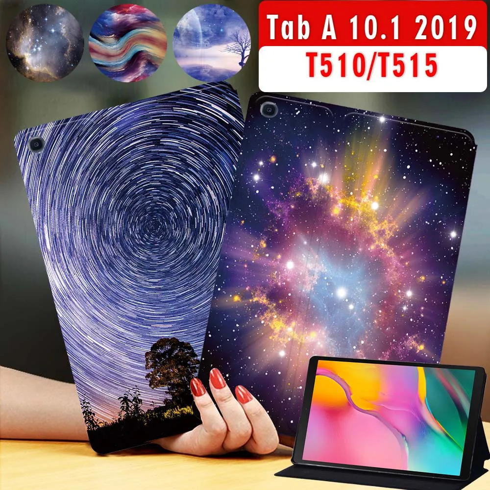 

Tablet Case for Samsung Galaxy Tab A 10.1 Inch 2019 T510/T515 Space Series Tablet Cover Shockproof Case + Free Stylus