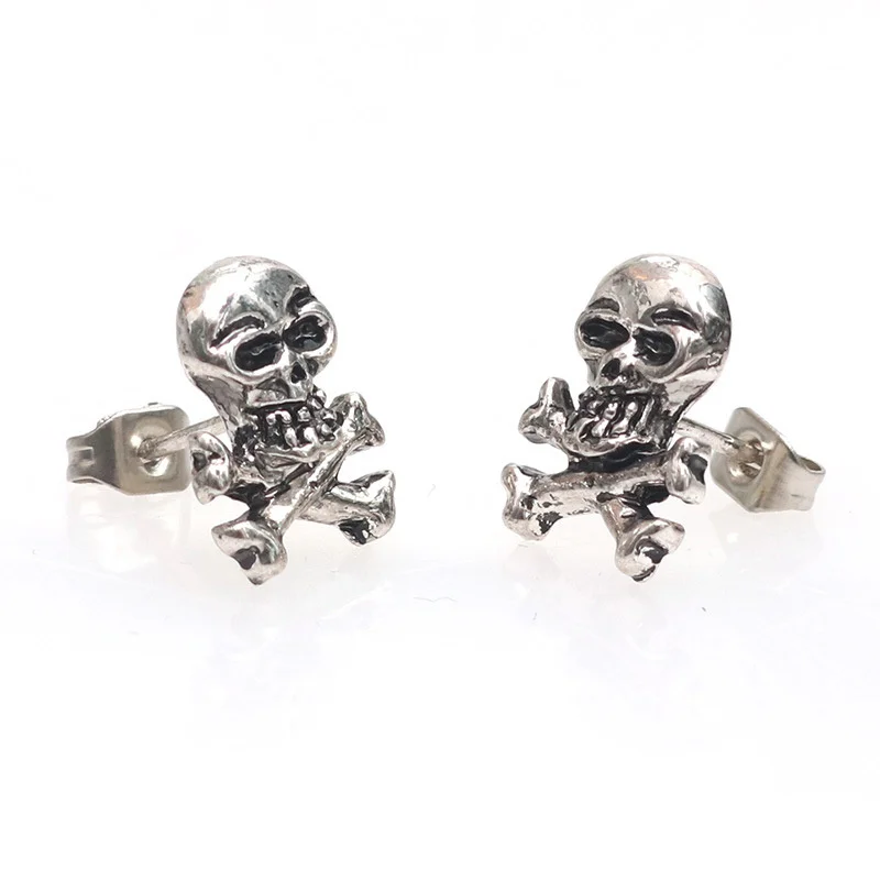 

Hot selling personality jewelry skull punk hip hop rock men and women trendy earrings earrings jewelry wholesale