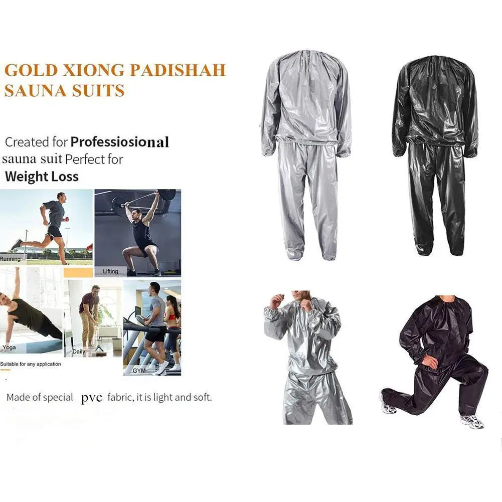 

Sauna Suit Mens Clothing Set Hoodies Pullover Sportswear Loss Suit Fitness Weight Sweating Sports Running Jogging M3L3