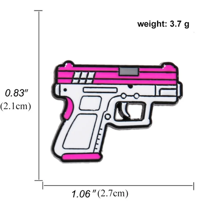 Розовый пистолет Значки Эмблемы Автомобиля Для женщин аниме-броши для Рюкзак