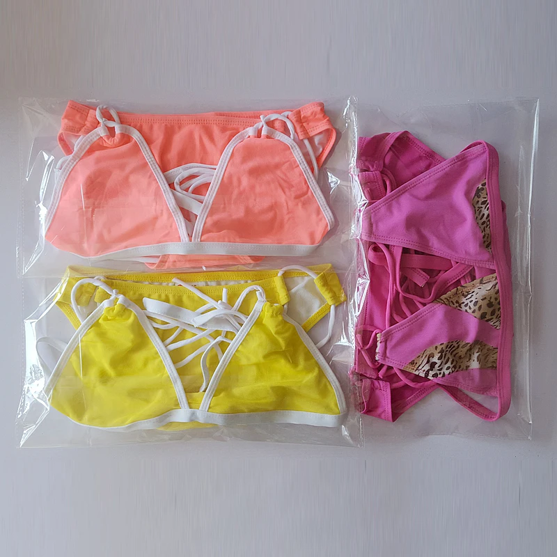 

Women's Sexy Solid Triangle Bikini Set Two-piece Women's Swimsuit Adjustable Straps Low Waist Beach Swimsuit