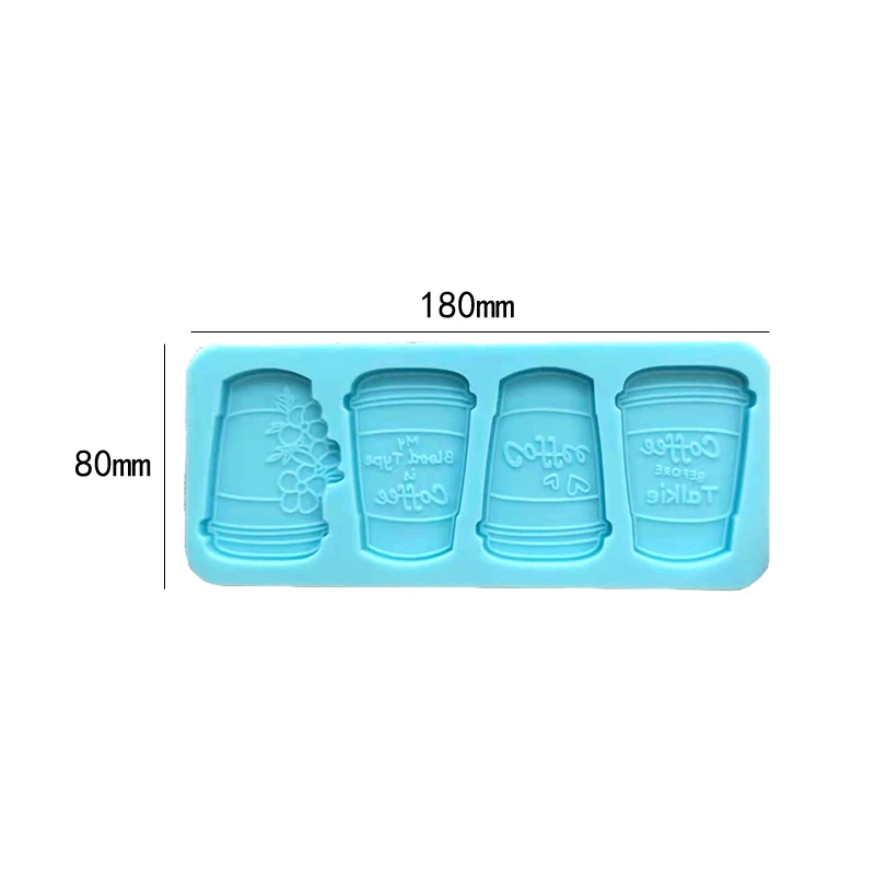 

4 In 1 Boba Tea Silicone Mold Cup Keychain Resin Molds for DIY Epoxy Resin Pendant Jewelry Making Tools