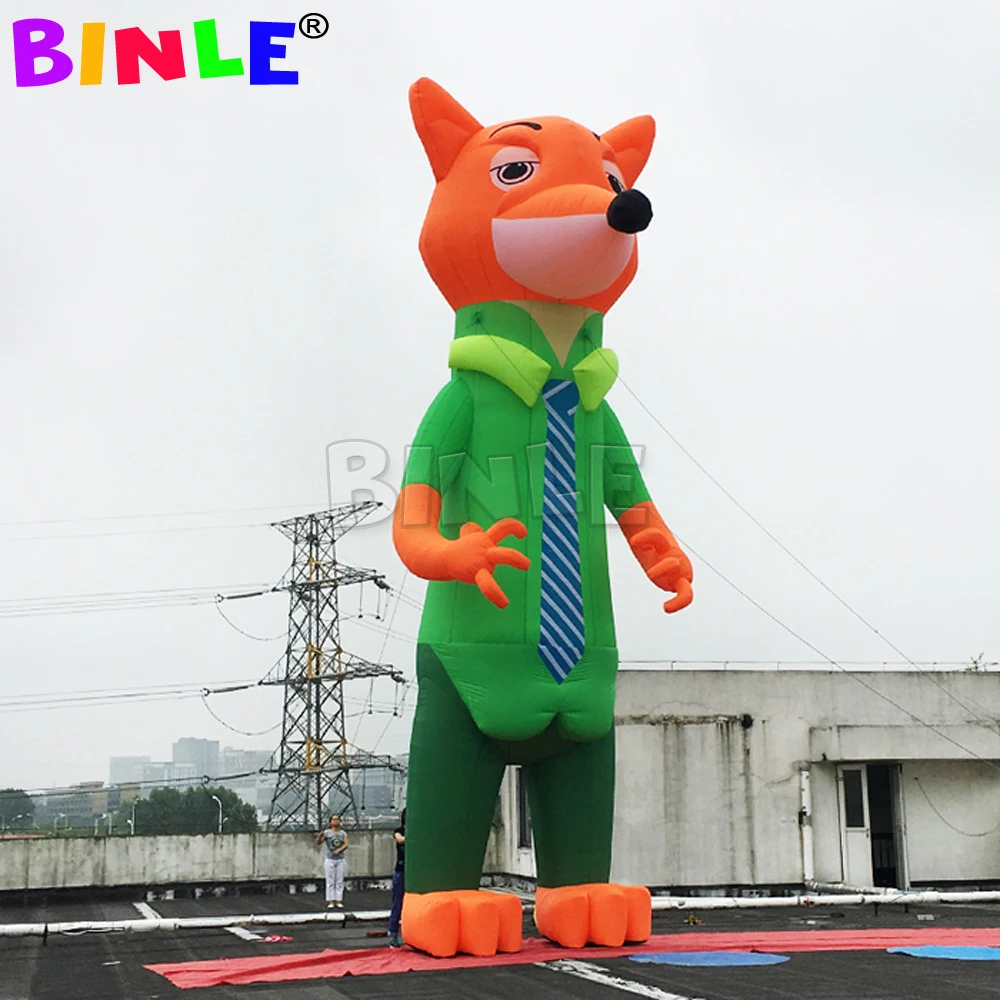 

Promotional Green Giant Inflatable Fox Character Customized Advertising Animal Cartoon For Event