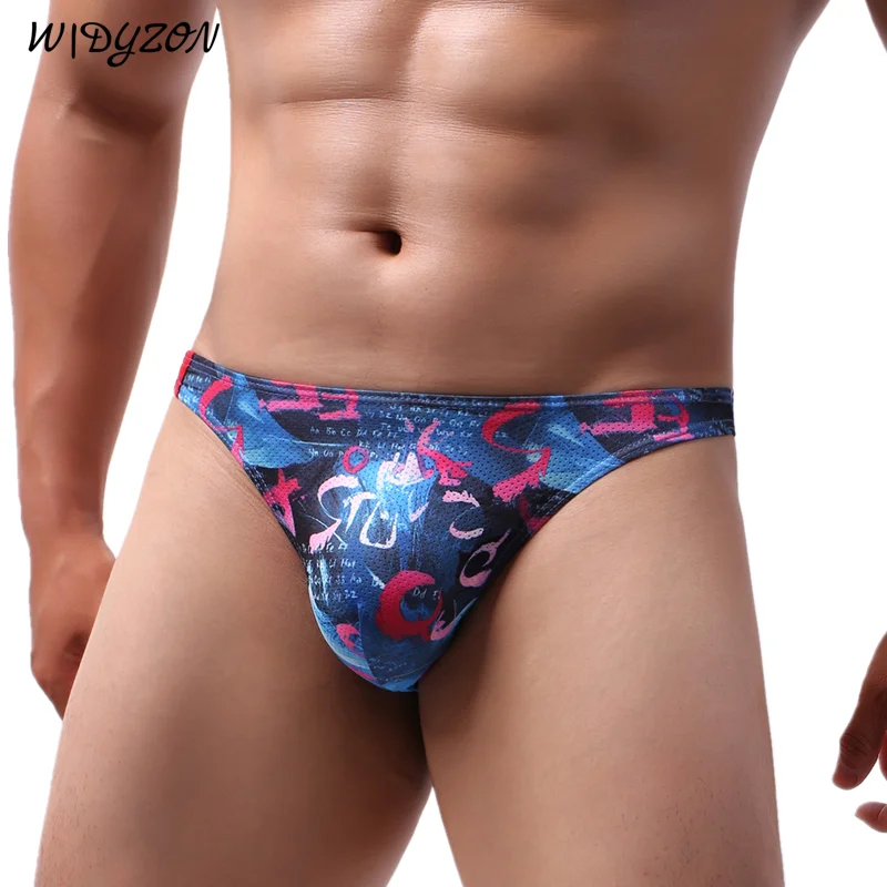 

Сексуальное нижнее белье WIDYZON, мужские стринги, Мужские дышащие трусы-джоки с принтом, мини-трусы, бикини, Т-образные стринги, мужское нижнее ...