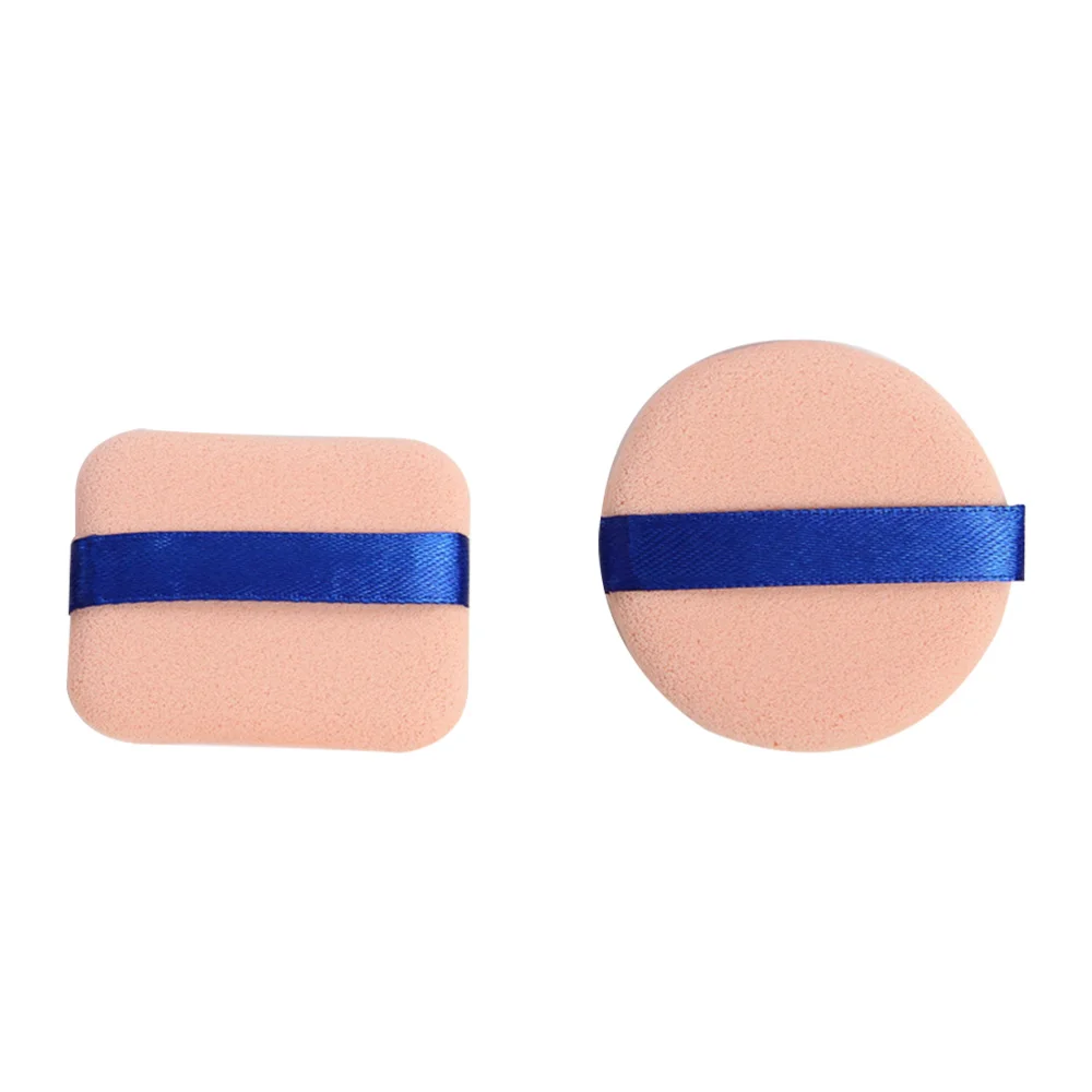 

10PCS Powder Puff Dry and Wet Dual-Use Makeup Foundation Mat Sponge Loose Powder Cosmetic Puff with Ribbon (4PCS Square/6PCS Rou