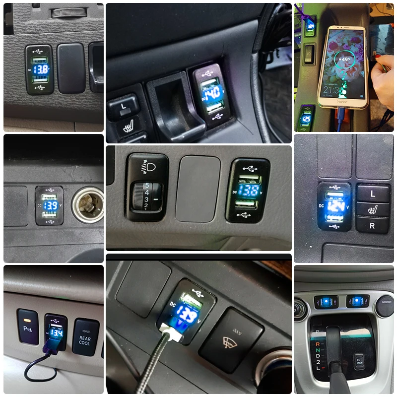 Быстрое зарядное устройство для автомобиля двойной разъем QC3.0 с USB-интерфейсом
