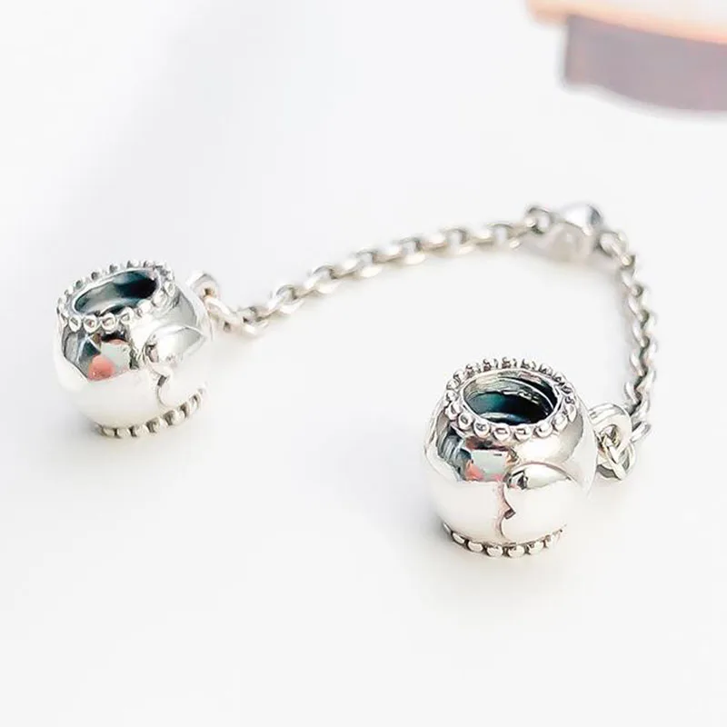 

100% 925 Sterling Silver Silver Relief Love Safety Chain Fit Pandora Women Bracelet & Necklace Diy Jewelry