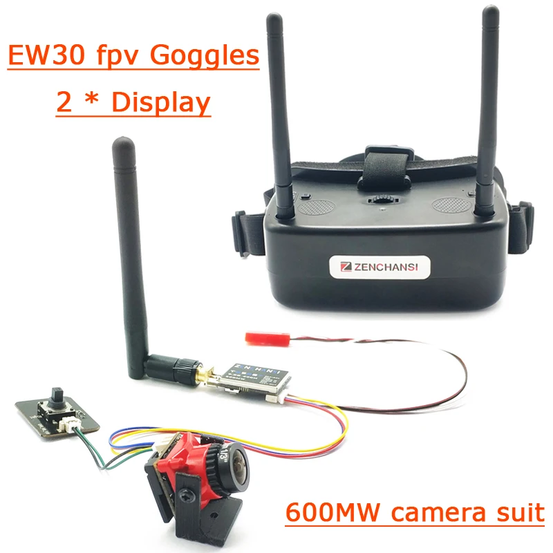 Очки для квадрокоптера EW30 5 8 ГГц 48CH 2 дюйма FPV DVR TFT LCD 480*360*2 дисплей с объективом 600
