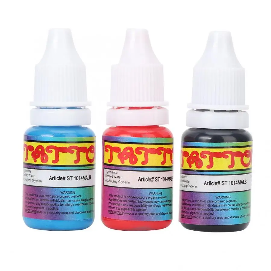 10 мл/уп. полуперманентные чернила для татуировок стойкие черный + красный