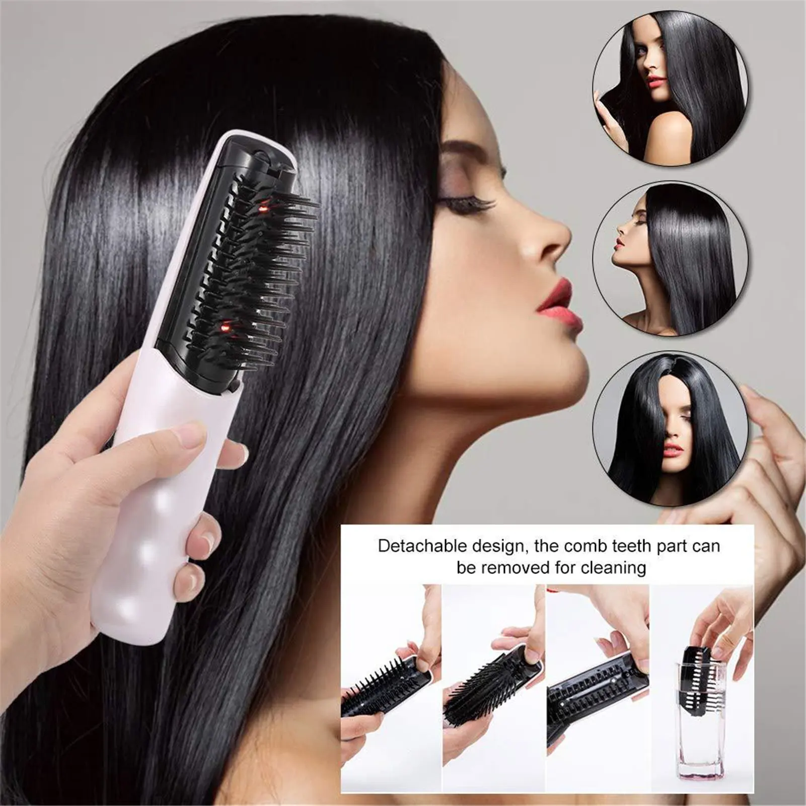 

Detachable Head Massage Comb Electric Removable Hairdressing Massage Comb Infrared Anti Static Hair Comb Head Vibration Care