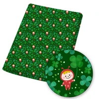 polyester cotton fabric per yard clover elf pattern printed fabric sewing needle diy craft supplies 45145 cm