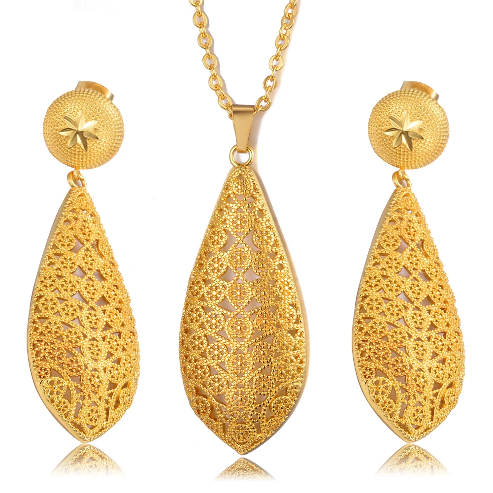 Ювелирный Комплект из колье и серёг с фианитом|pendant jewelry sets|jewelry setswomen wedding |