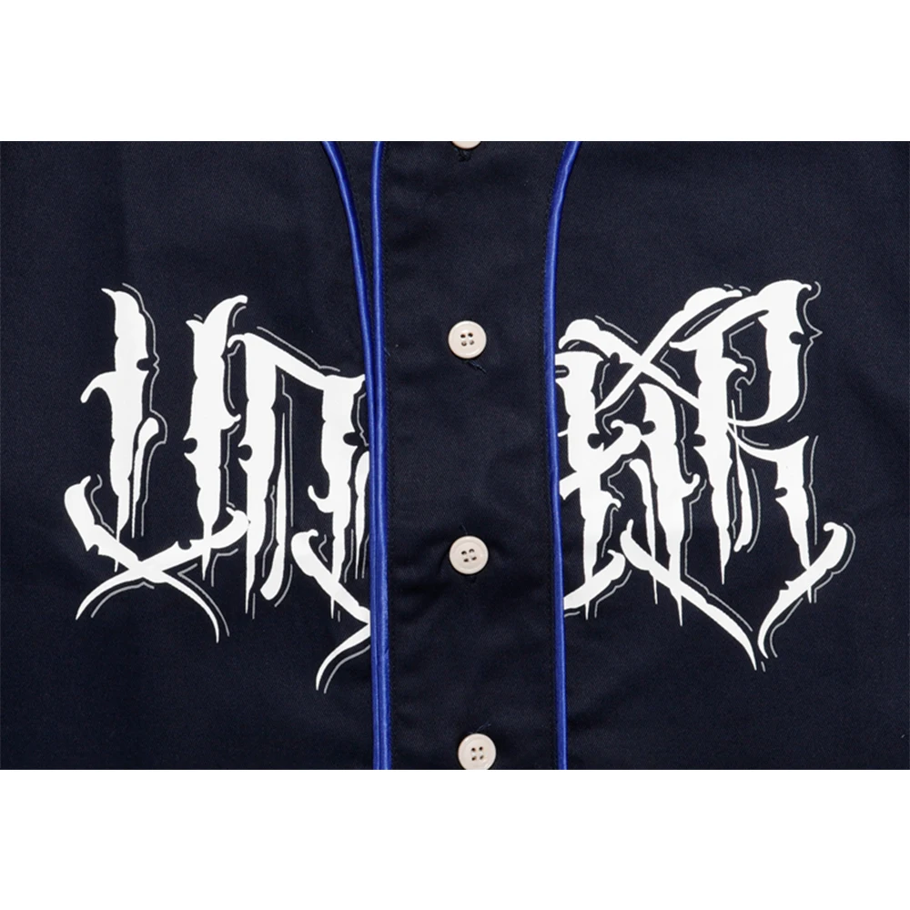 Бейсбольная рубашка с надписью Dark Icon уличная одежда рубашки в стиле хип хоп