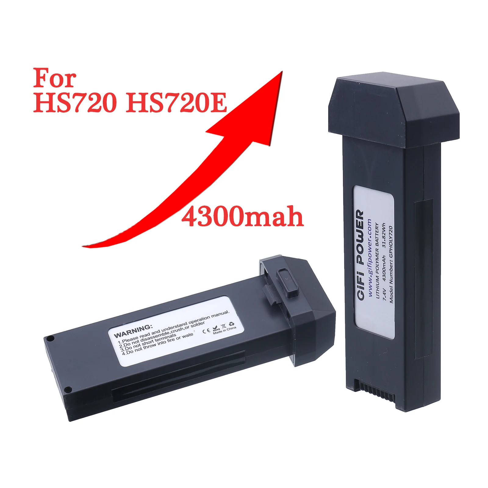 

Upgrade 50% 7.4V 4300mAh Lipo Battery For HS720/HS720E Drones Battery For RC HS720 HS720E Quadcopter Spare Parts VS 2800mAh