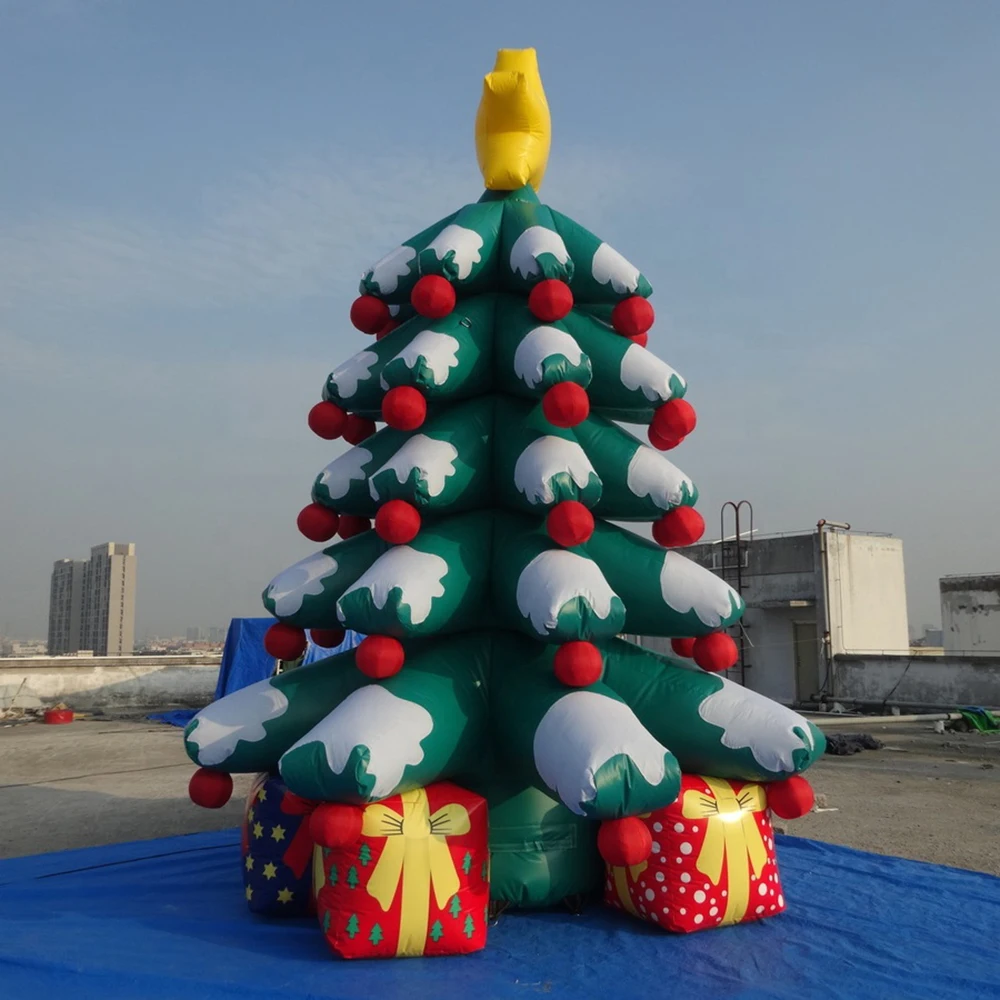 

Giant 8m Various styles Inflatable Christmas Tree With colourful Gift Boxes And inflatable Santa Claus For Outdoor Mall Decor