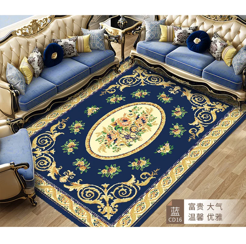 

EUROPEAN LUXURY RETRO JACQUARD CARPET LARGE NON-SLIP WATERPROOF COMFORTABLE RUGS LIVING ROOM BEDROOM HOTEL FLOOR MAT FOOTCLOTH