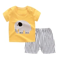 2021 2pcs baby boy summer clothing set infant clothes suit newborn girl short sleeve topshorts toddler homewear baby outfits