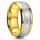 Мужское золотистое кольцо из нержавеющей стали, 8 мм, инкрустированное куполом, обручальное кольцо для мужчин, обручальное ювелирное изделие