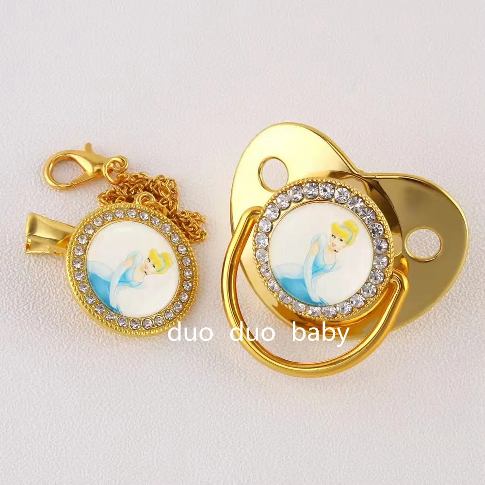 

Disney Princess Series Pacifier and Pacifier Chain for Baby Liquid Silicone Play Mouth Weaning Magic Feeding Chupetes Para Baby