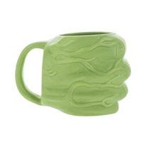 creative cartoon european style green hand ceramic cup water coffee fist mug