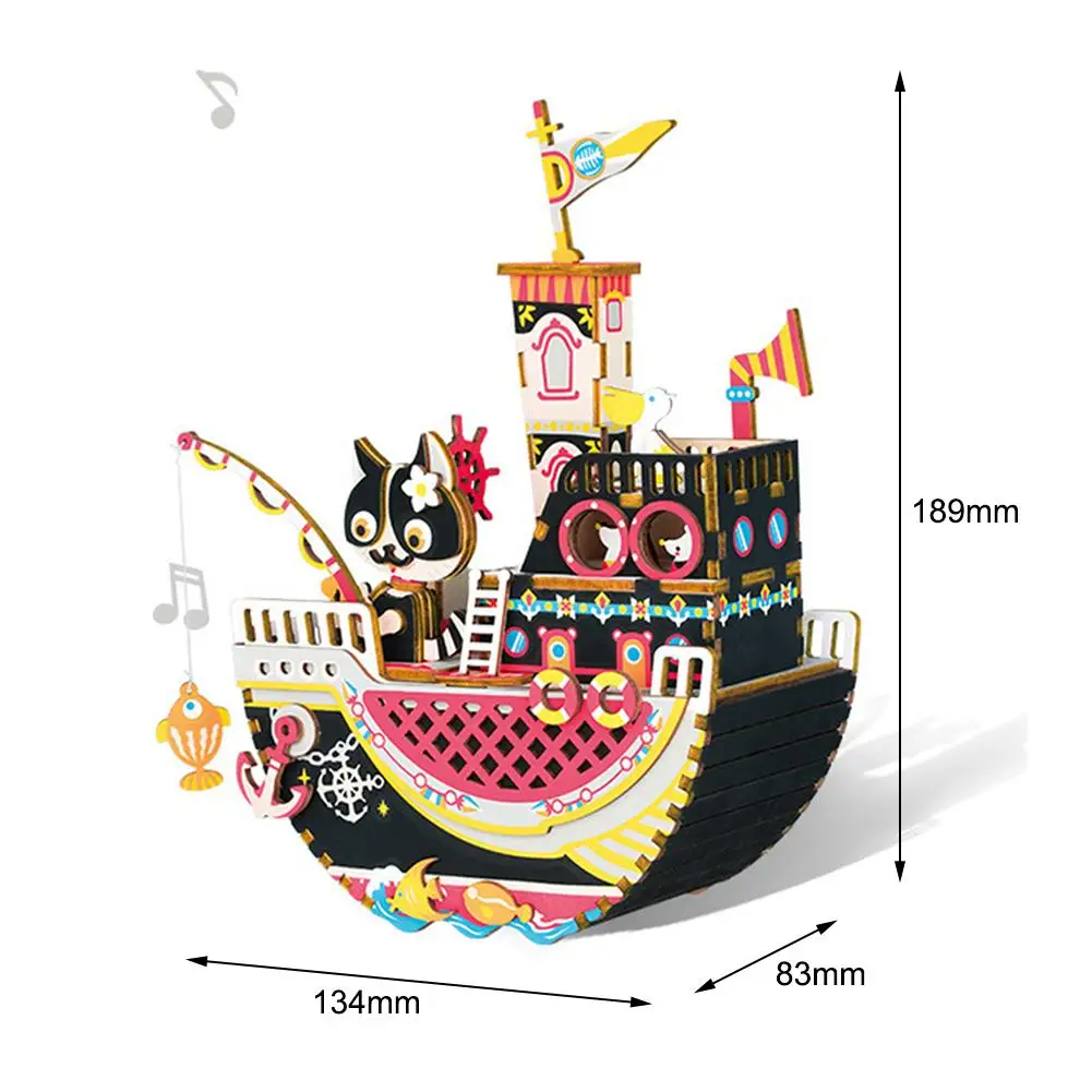 Музыкальная шкатулка сделай сам деревянная 3D головоломка музыкальная для