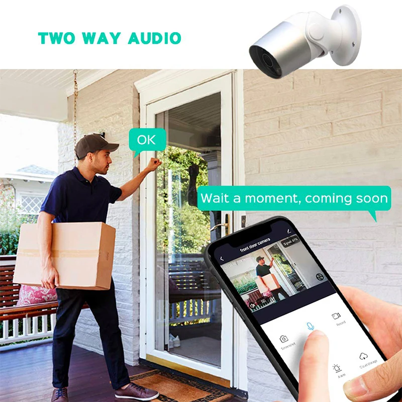 1080P Full HD 2MP открытый 2 Way Аудио Tuya Беспроводной Wi-Fi ip-камера видеонаблюдения с поддержкой Wi Камера Alexa Google Chromecast Поддержка