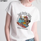 Футболка женская с принтом обезьяны, крутая Повседневная рубашка с коротким рукавом и круглым вырезом, Топ в стиле Харадзюку, одежда для серфинга, на лето